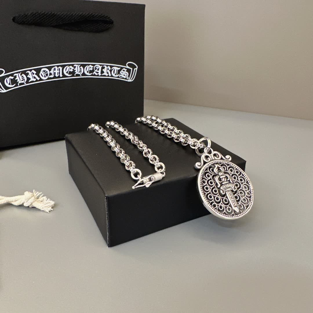 Chrome Hearts Chromeharts Silver Sword Pendant Necklace